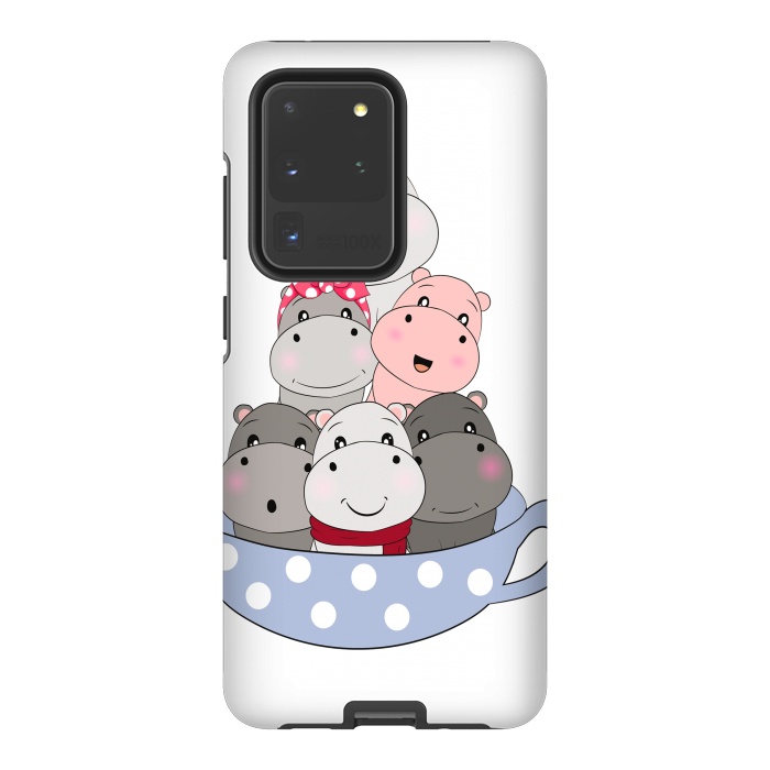 Galaxy S20 Ultra StrongFit cute hippos by haroulita