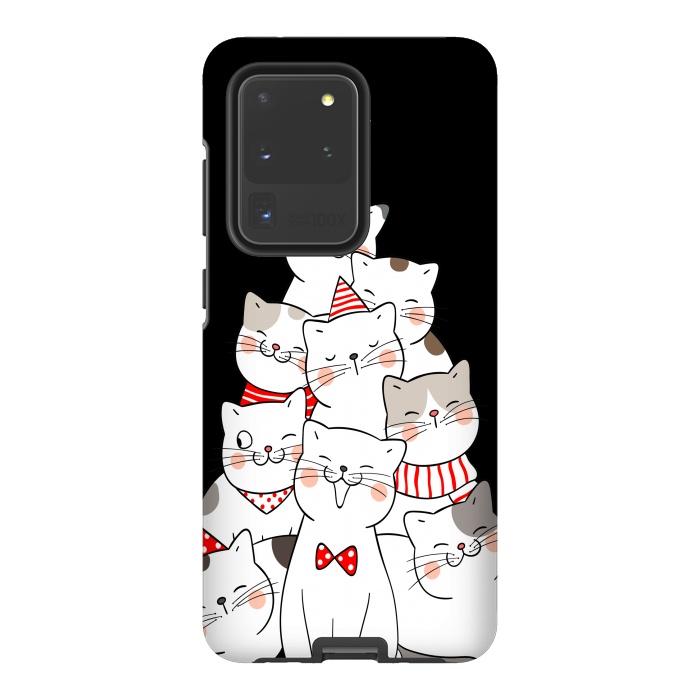 Galaxy S20 Ultra StrongFit christmas cats by haroulita