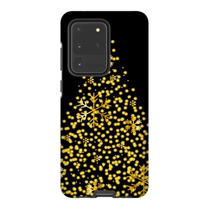 Galaxy S20 Ultra StrongFit golden christmas tree by haroulita