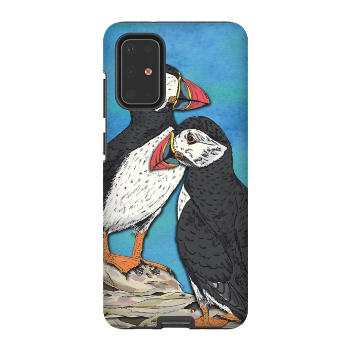Galaxy S20 Plus StrongFit Puffin Perfection by Lotti Brown