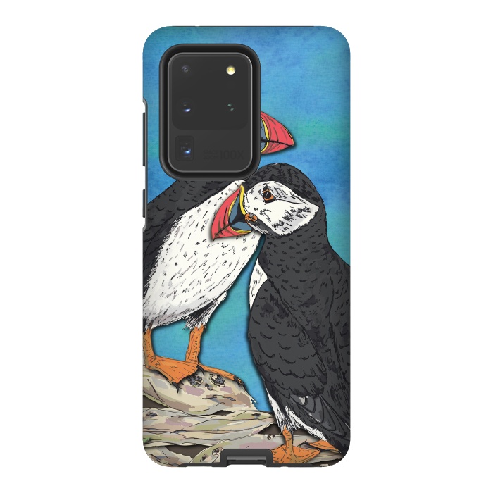 Galaxy S20 Ultra StrongFit Puffin Perfection by Lotti Brown