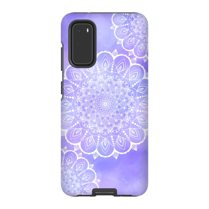 Galaxy S20 StrongFit Purple mandala flowers by Jms