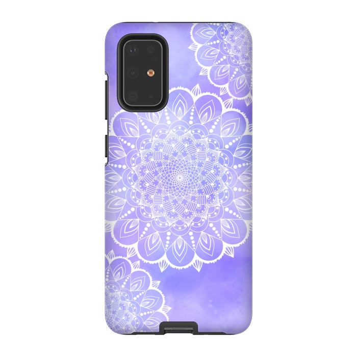 Galaxy S20 Plus StrongFit Purple mandala flowers by Jms
