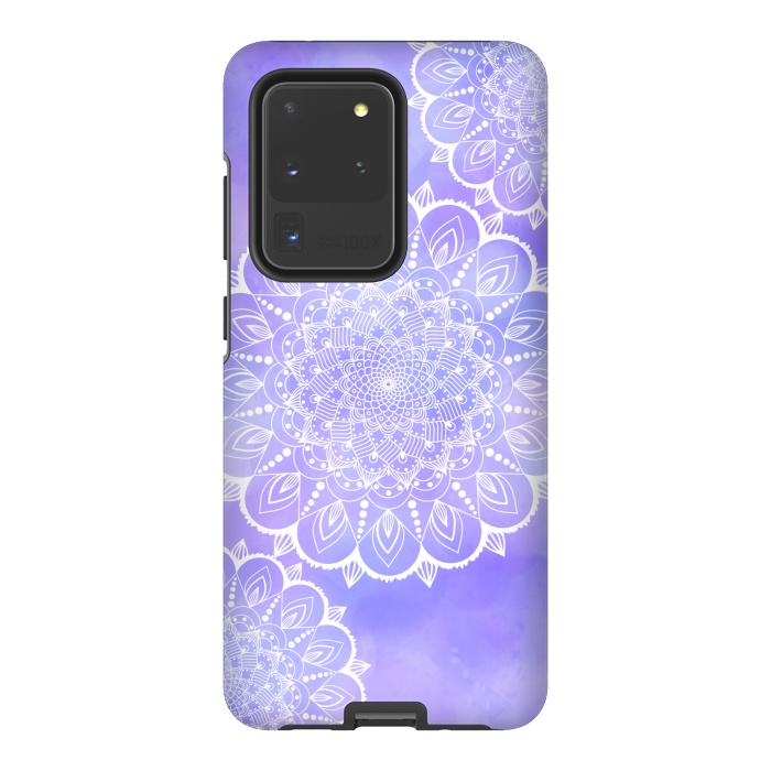 Galaxy S20 Ultra StrongFit Purple mandala flowers by Jms