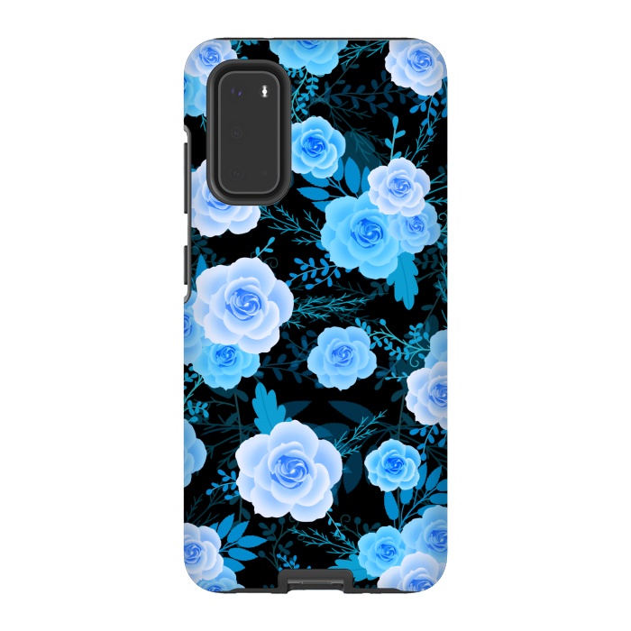 Galaxy S20 StrongFit Blue purple roses by Jms