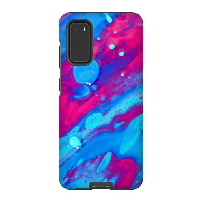 Galaxy S20 StrongFit Pink and blue abstract painting  by Winston
