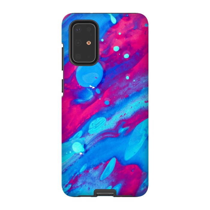 Galaxy S20 Plus StrongFit Pink and blue abstract painting  by Winston