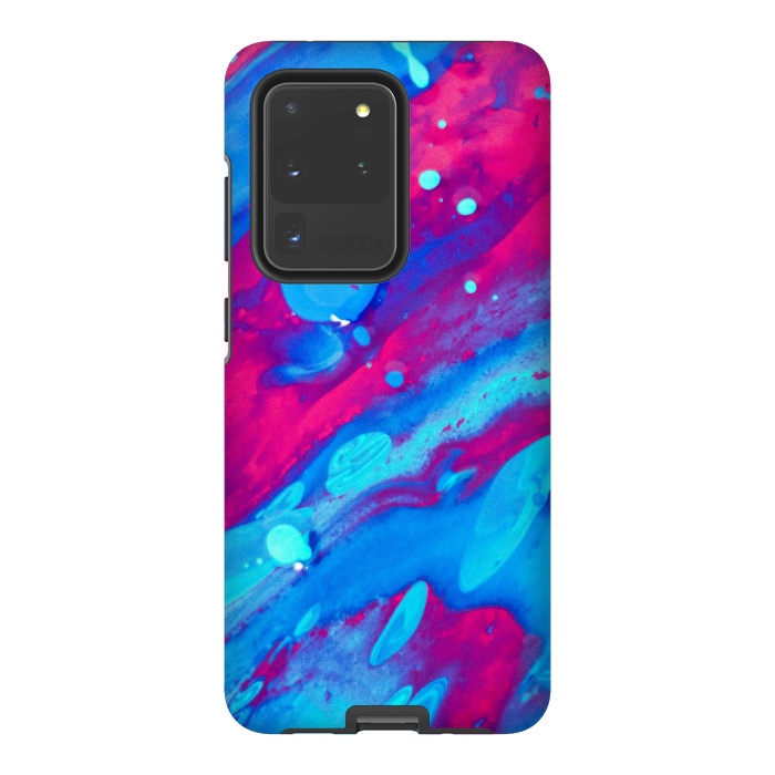 Galaxy S20 Ultra StrongFit Pink and blue abstract painting  by Winston