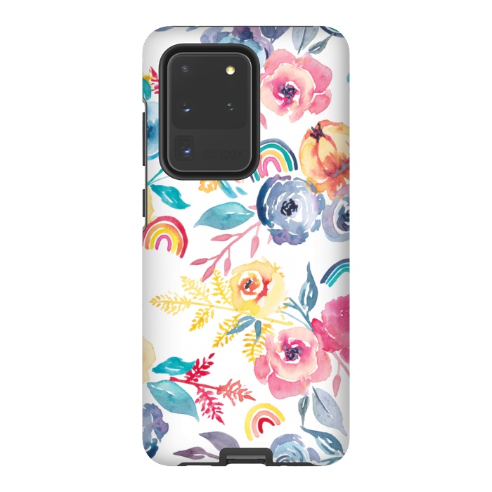 Galaxy S20 Ultra StrongFit Roses and Rainbows by gingerlique