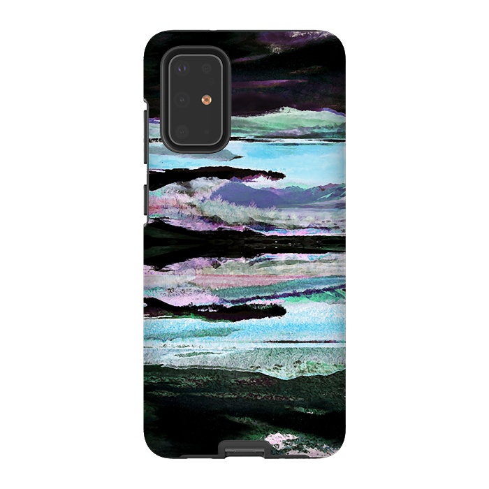Galaxy S20 Plus StrongFit Mountain landscape textured modern painting by Oana 