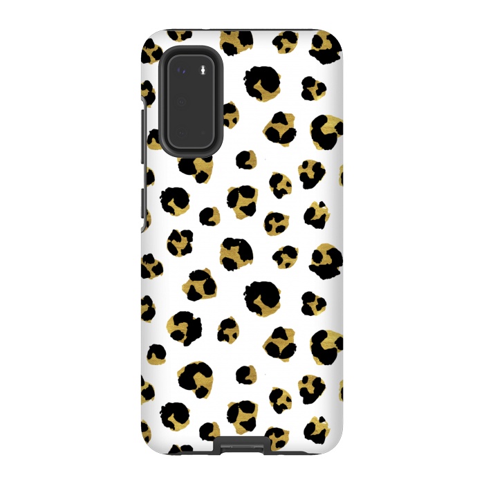 Galaxy S20 StrongFit Leopard. Black and gold by Julia Badeeva