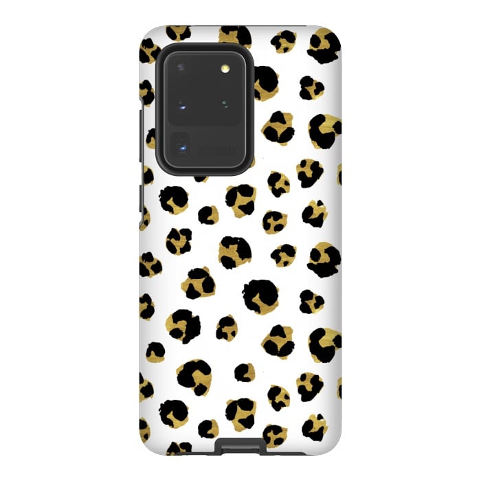 Galaxy S20 Ultra StrongFit Leopard. Black and gold by Julia Badeeva