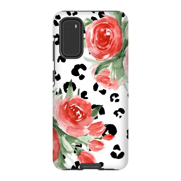 Galaxy S20 StrongFit Roses and leopard by Julia Badeeva