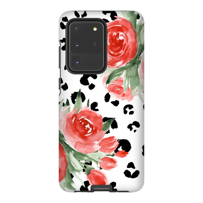 Galaxy S20 Ultra StrongFit Roses and leopard by Julia Badeeva