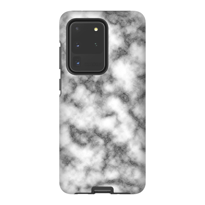 Galaxy S20 Ultra StrongFit Black and White Marble Texture by Julie Erin Designs