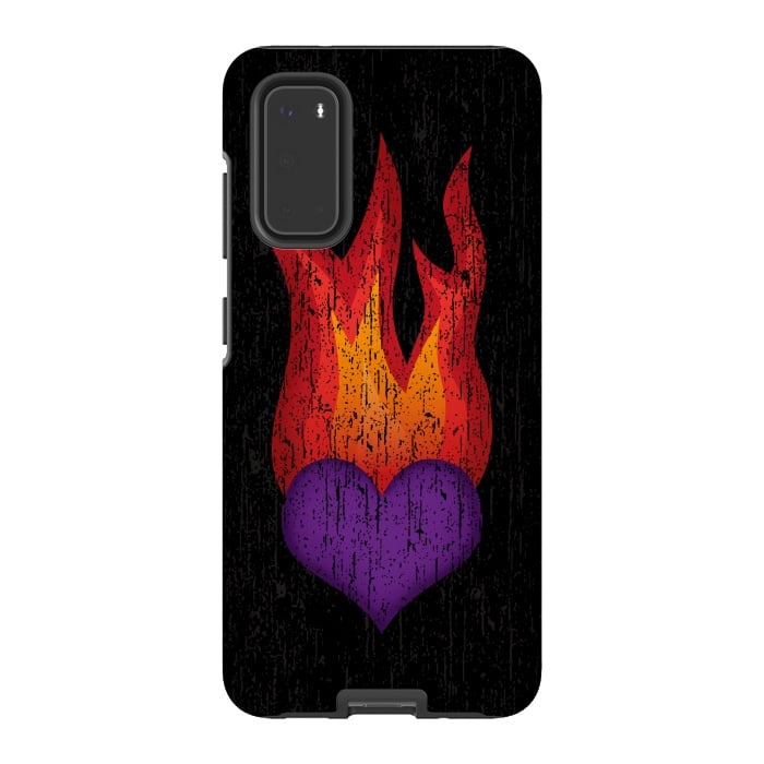 Galaxy S20 StrongFit Heart on Fire by Majoih