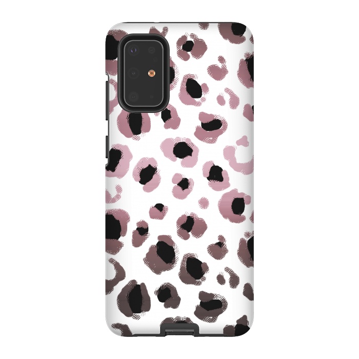 Galaxy S20 Plus StrongFit Pink brown leopard print spots by Oana 