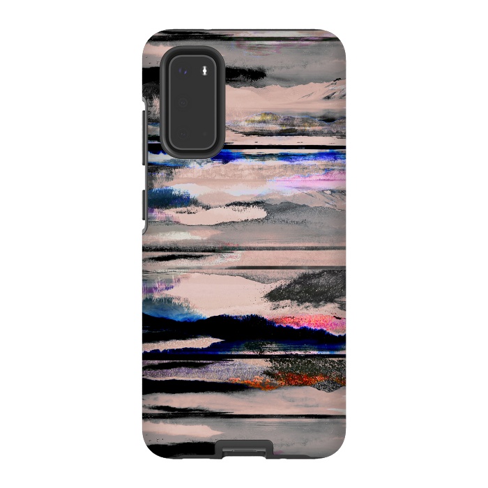 Galaxy S20 StrongFit Mountain landscape brushed painted pattern by Oana 