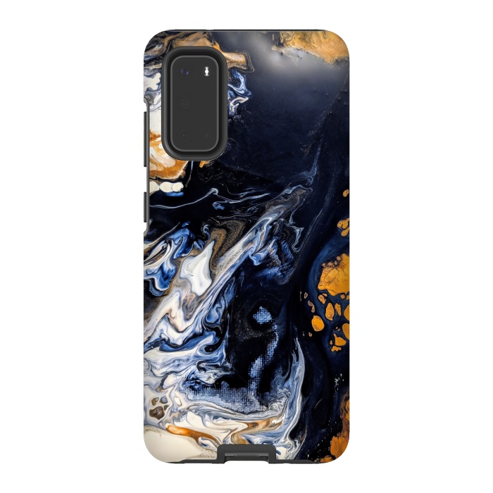 Galaxy S20 StrongFit Black and golden abstract painting  by Winston