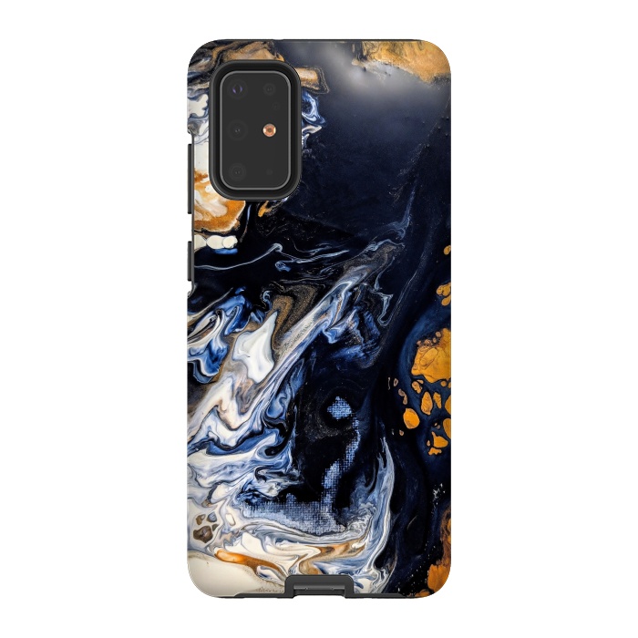 Galaxy S20 Plus StrongFit Black and golden abstract painting  by Winston