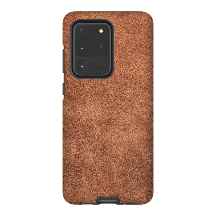Galaxy S20 Ultra StrongFit Brown leather texture  by Winston