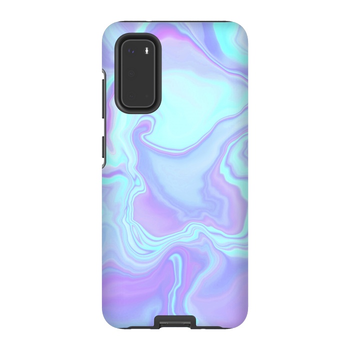 Galaxy S20 StrongFit turquoise and purple marble art by Jms