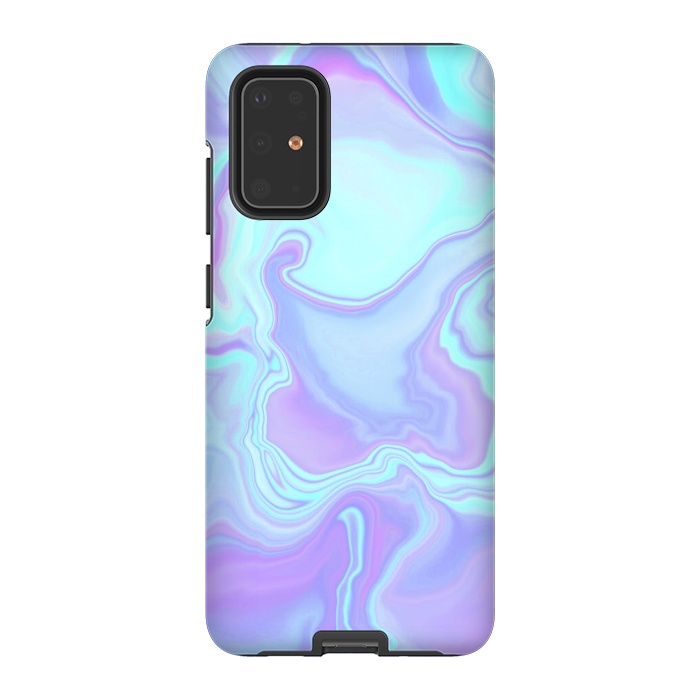 Galaxy S20 Plus StrongFit turquoise and purple marble art by Jms