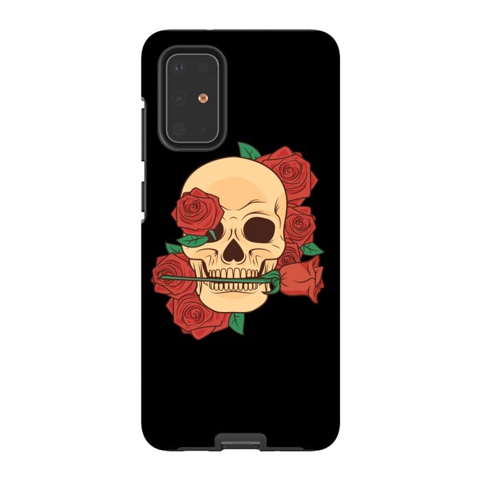 Galaxy S20 Plus StrongFit RED ROSE SKULL BABY by MALLIKA