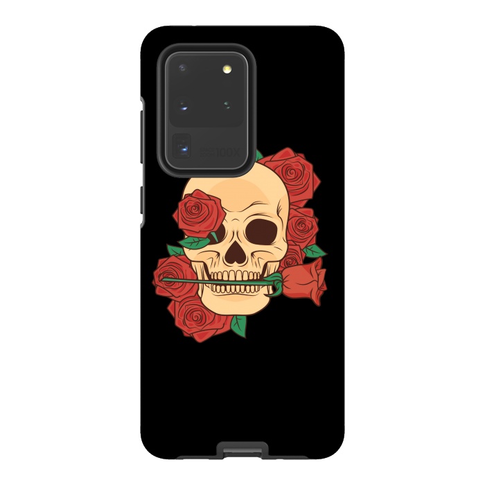 Galaxy S20 Ultra StrongFit RED ROSE SKULL BABY by MALLIKA