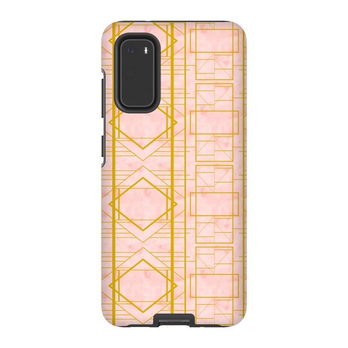 Galaxy S20 StrongFit Art Deco Blush by Uma Prabhakar Gokhale