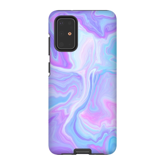 Galaxy S20 Plus StrongFit Blue pink purple marble by Jms