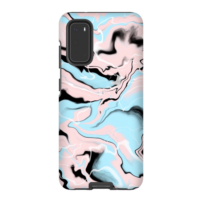 Galaxy S20 StrongFit Marble blue peach by Jms
