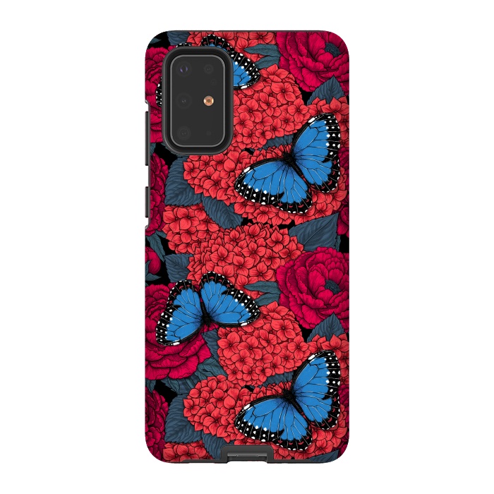 Galaxy S20 Plus StrongFit Blue morpho garden by Katerina Kirilova