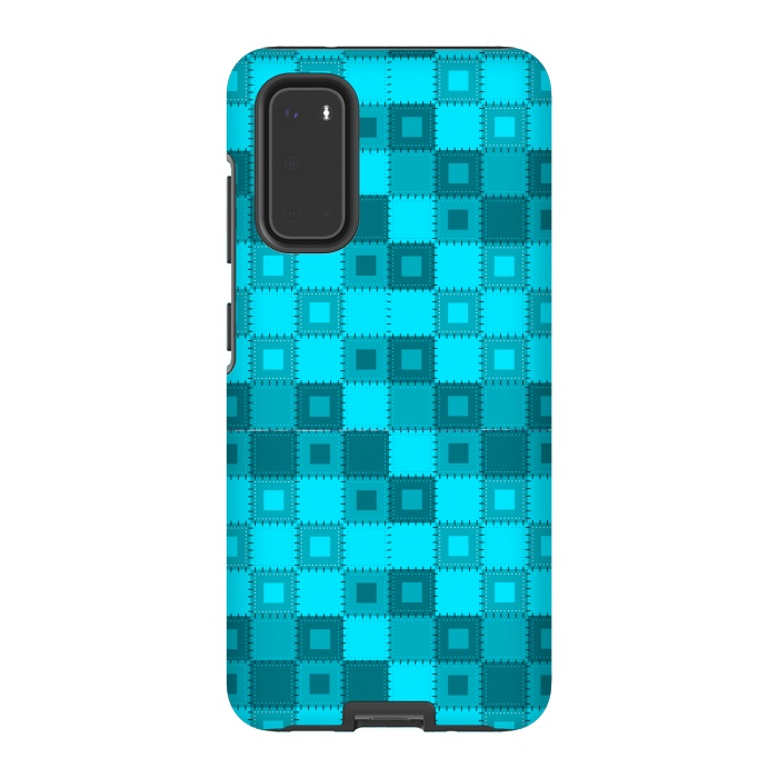 Galaxy S20 StrongFit blue patchwork by MALLIKA