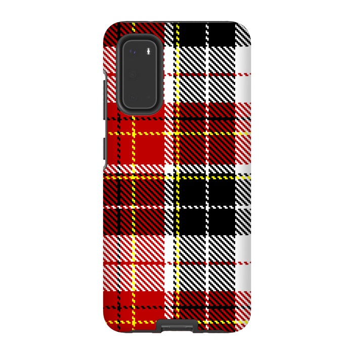 Galaxy S20 StrongFit RED AND  BLACK CHECKS by MALLIKA