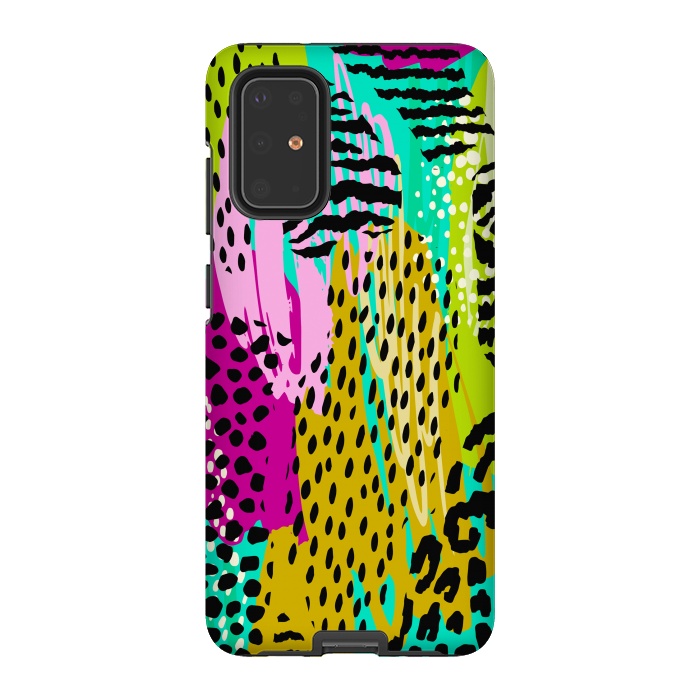 Galaxy S20 Plus StrongFit colorful abstract animal print by haroulita