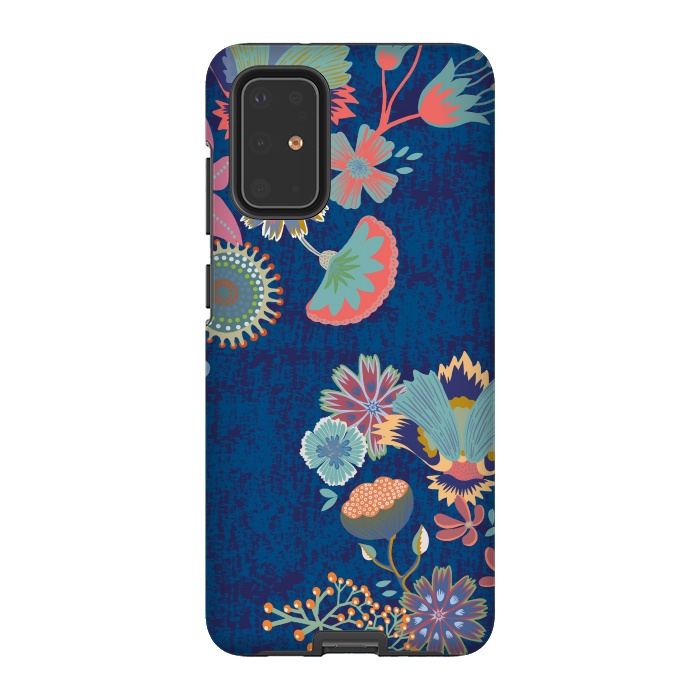 Galaxy S20 Plus StrongFit Blue chinz florals by Nina Leth