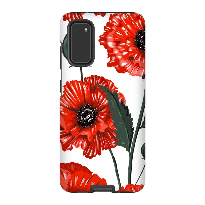 Galaxy S20 StrongFit red poppy by haroulita