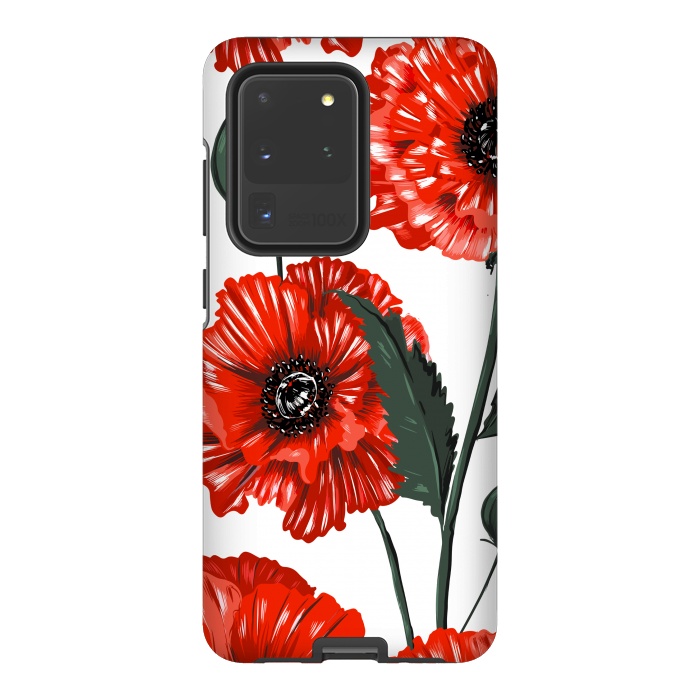 Galaxy S20 Ultra StrongFit red poppy by haroulita