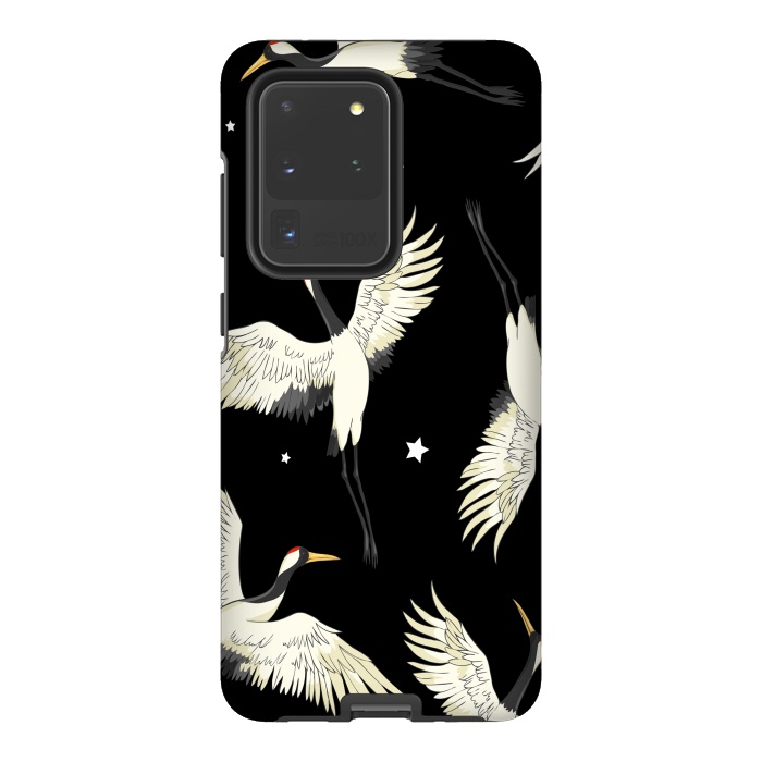 Galaxy S20 Ultra StrongFit black white birds by haroulita