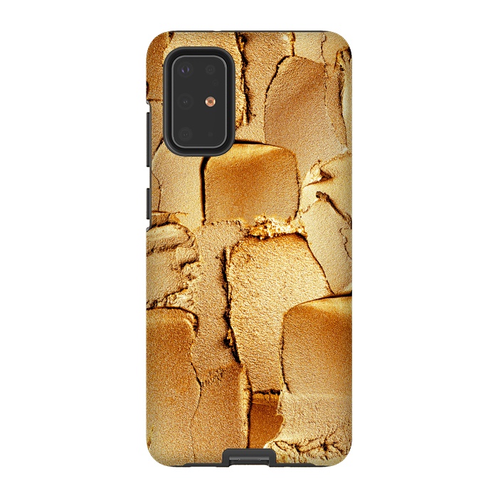Galaxy S20 Plus StrongFit Faux Gold Acrylic Brush Strokes by  Utart