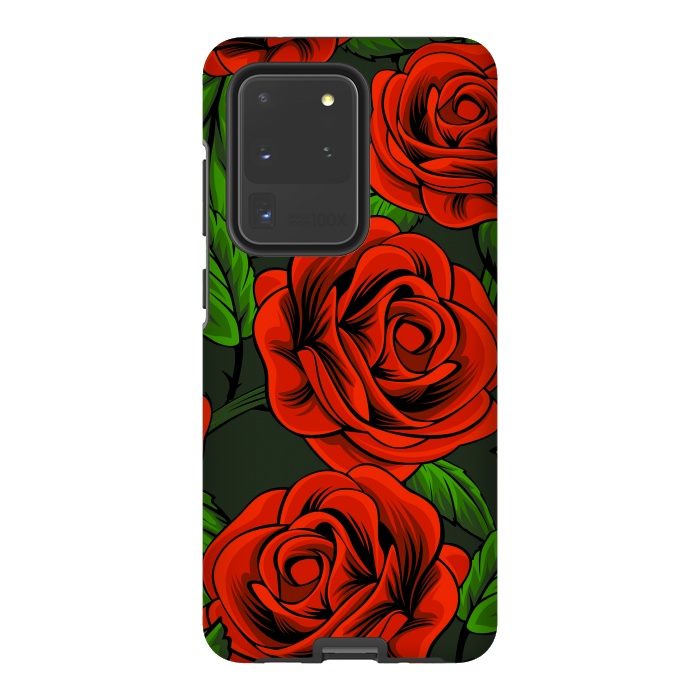 Galaxy S20 Ultra StrongFit red roses by haroulita
