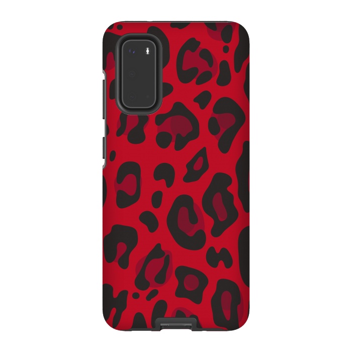 Galaxy S20 StrongFit red animal print by haroulita