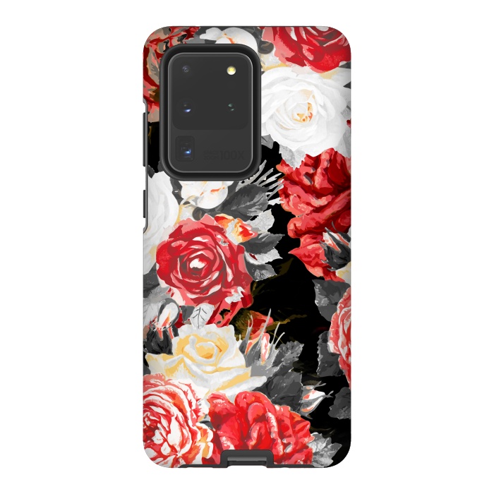 Galaxy S20 Ultra StrongFit Red and white roses by Oana 