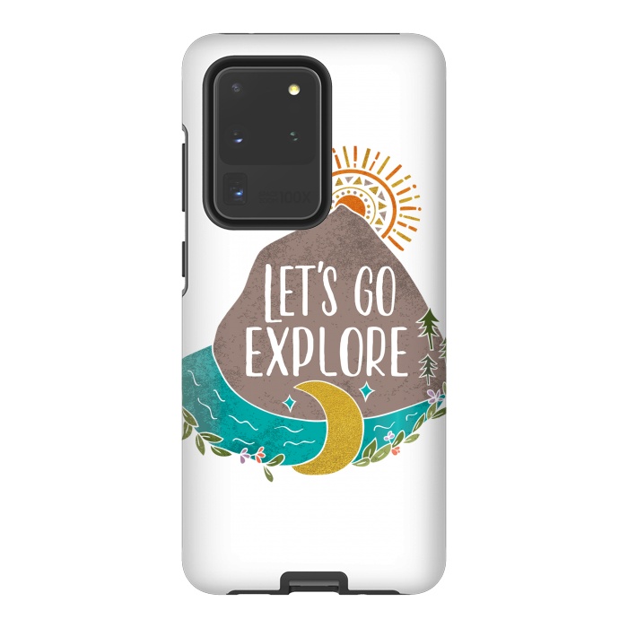 Galaxy S20 Ultra StrongFit Let's Go Explore by Pom Graphic Design