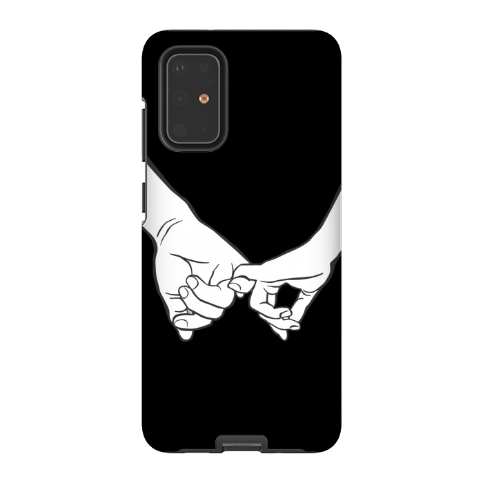 Galaxy S20 Plus StrongFit Couple holding hands minimal line art valentine drawing by Oana 