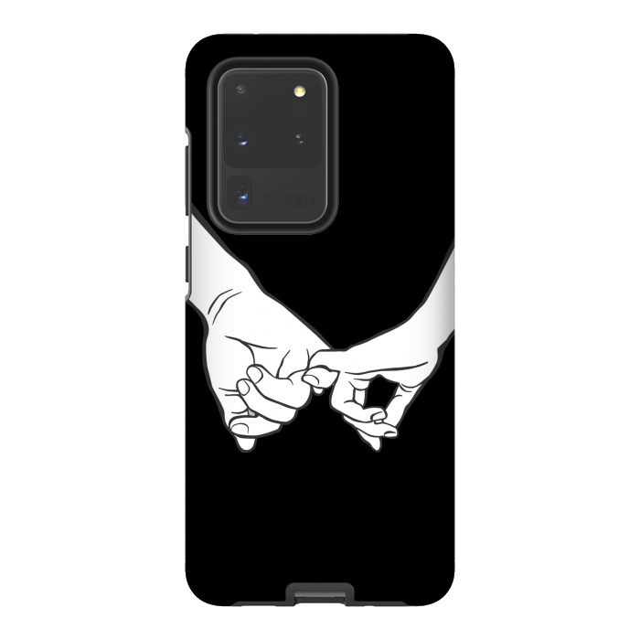 Galaxy S20 Ultra StrongFit Couple holding hands minimal line art valentine drawing by Oana 
