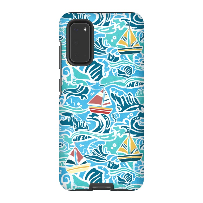 Galaxy S20 StrongFit Sailboats & Waves by Tangerine-Tane