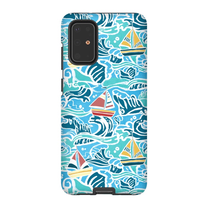 Galaxy S20 Plus StrongFit Sailboats & Waves by Tangerine-Tane
