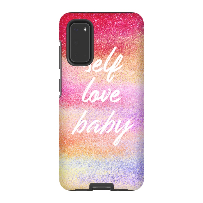 Galaxy S20 StrongFit Self Love colorful gradient glitter by Oana 